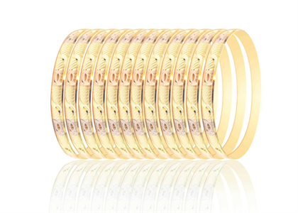 Three Tone plated 6MM Bangles